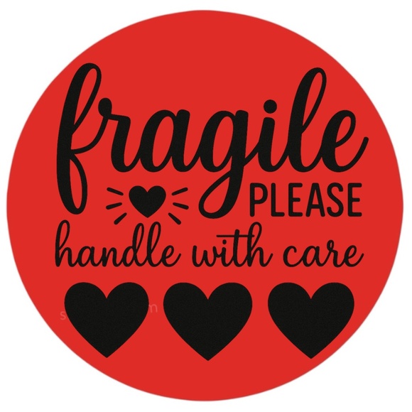 Fragile Handle With Care Stickers – 2" Round Labels – 100 PCS – 15 Color Options - Picture 8 of 15